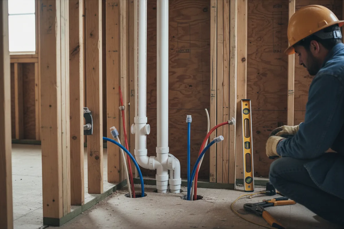 Drain and supply rough-in during Leak Detection in Bethlehem